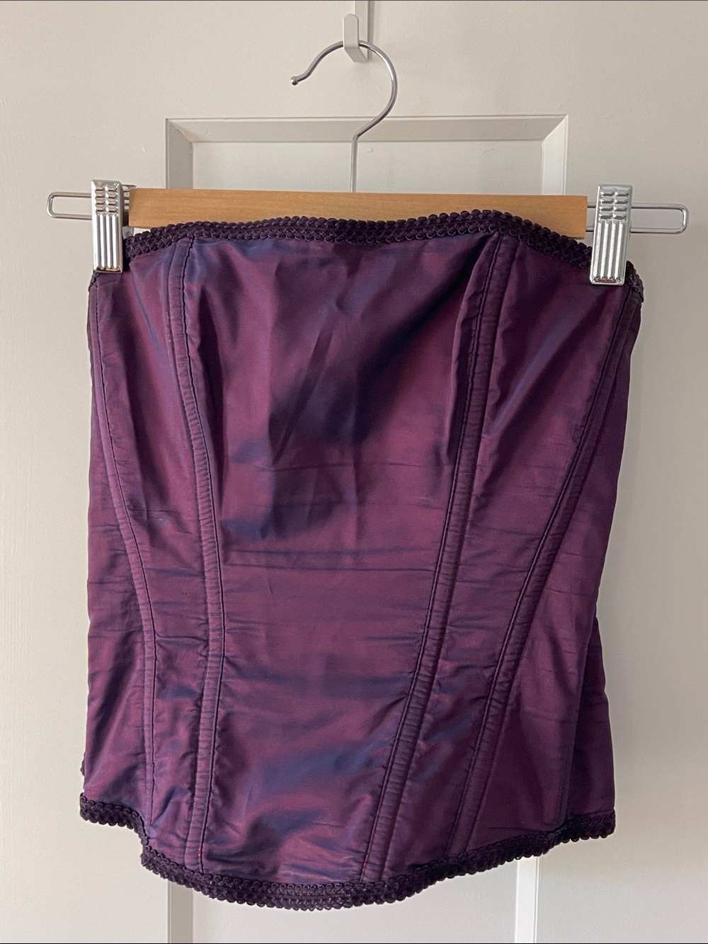 Strapless irradescent Purple Corset Bandeau - Structured Boning